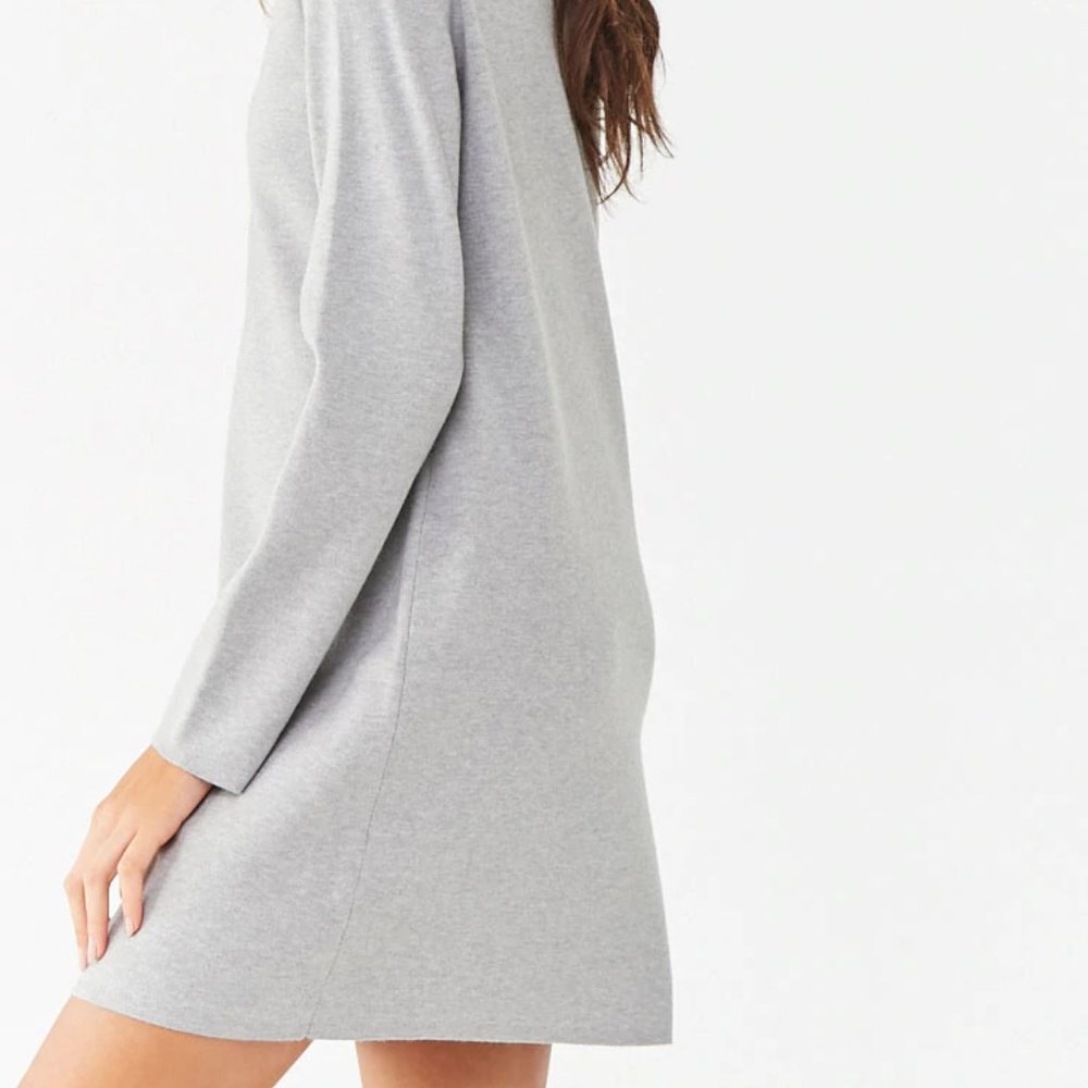Forever 21 Womens Mini Sweater Dress Grey Small - Picture 5 of 6